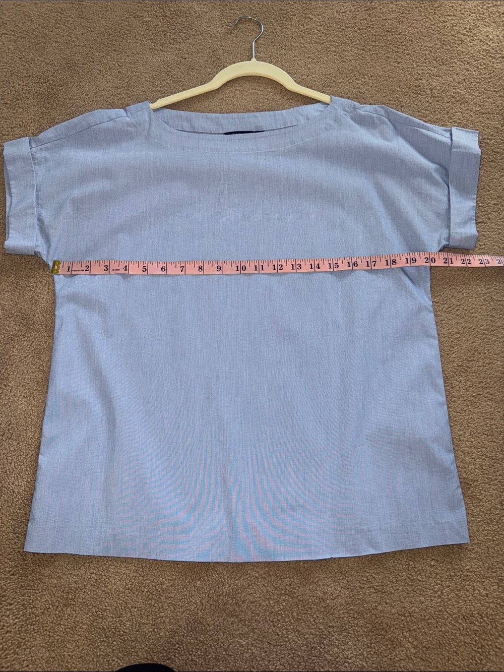 Banana Republic Powder Blue Boatneck Short Sleeve Blouse - Picture 7 of 8